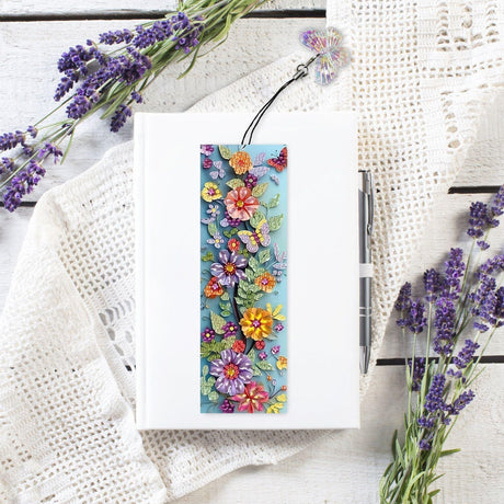 4pcs Diamond Art Bookmarks,Diamond Painting Bookmark Kits for Adult,DIY Gem Art Small Crafts with Rhinestone Tassel,Paint by Diamonds for Graduation Birthday Reader Gifts (Flower) bestact
