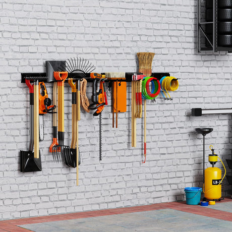 Gatsowm Garage Tool Organizer Wall Mounted, 64 Inches Adjustable Garden Tool Organizer Rack, 20 Pcs Heavy Duty Yard Tool Organizer Hold Up to 900lbs Gatsowm