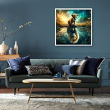 LWZAYS 5D Diamond Painting Kits for Adults, Lion Diamond Art Kits for Beginners, DIY Full Round Drill Gem Art Kit for Home Wall Decor and Adults Gift 35 * 35cm LWZAYS