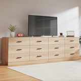 LIMGLIM 6 Drawer Dresser for Bedroom, Wooden Chest of Drawers with Metal Handles, Mid Century Modern Bedroom Dressers, TV Stand Large Storage Organizer for Living Room, Entryway, Light Oak LIMGLIM