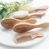 Personalized Baby Gift | Baby Brush | Personalized Baby Brush | 3pcs Set | Personalized Wooden Baby Brush | Personalized Baby Gift Girls | Newborn Baby Essentials Forever Personalized