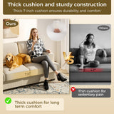 KKL 89 Inches Loveseat Sofa, Comfy Cloud Couch with Deep Seats, 3 Seater Couches for Living Room, Chenille Fabric, Wood Frame, Easy Assembly, Beige KKL