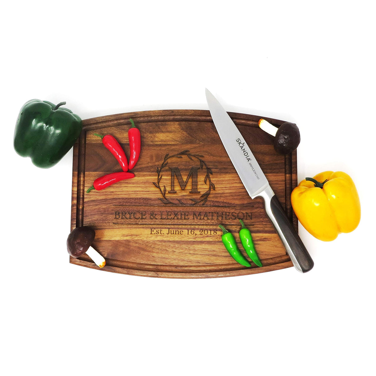 Personalized Wood Cutting Board - Walnut - Maple - 20 Designs donebetter