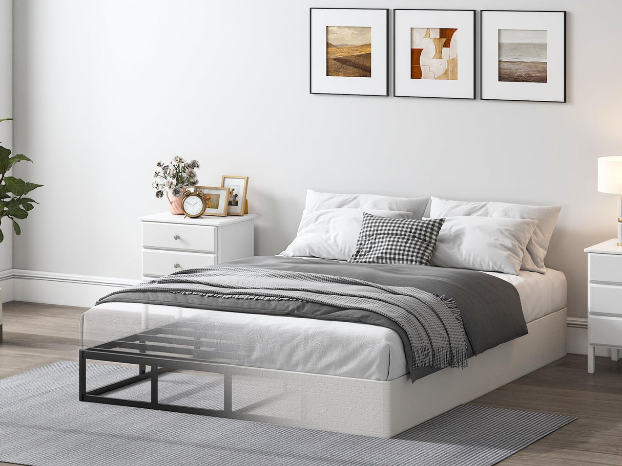 QEROMY 9 Inch High Profile Box Spring, Sturdy Metal Frame Mattress Foundation, Easy Assembly, Quiet & Noise-Free, Full Size QEROMY