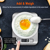 AccuWeight 211 Digital Kitchen Food Scale for Cooking Baking Coffee Scale 5000g by 1g with Tare and LCD Display Food Weight Scale, 8.11×6.42×1.18" Silvery AccuWeight