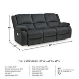 Signature Design by Ashley Draycoll Contemporary Manual Pull Tab Reclining Sofa, Dark Gray Signature Design by Ashley