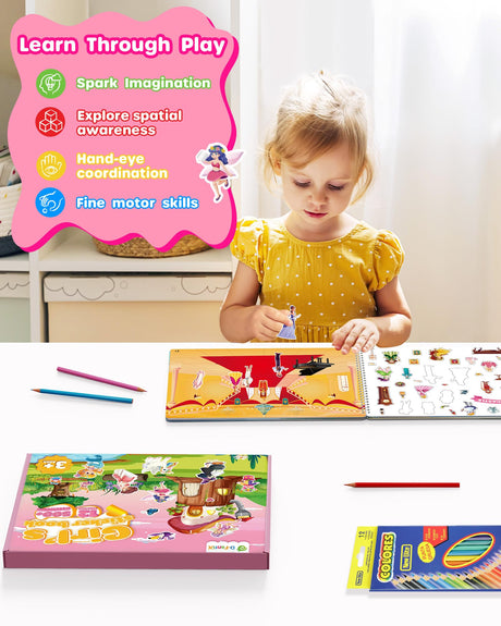 D-FantiX My Storybook Art Kit & Girl's Sticker Book for Kids D-FantiX