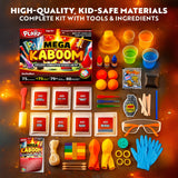 Playz Mega Kaboom! 150+ Explosive Science Experiments Kit for Kids Age 8-12 with 75 App & Video Guided Experiments - Chemistry Set STEM & Educational Toys & Gifts for Boys, Girls, Teenagers & Kids Playz