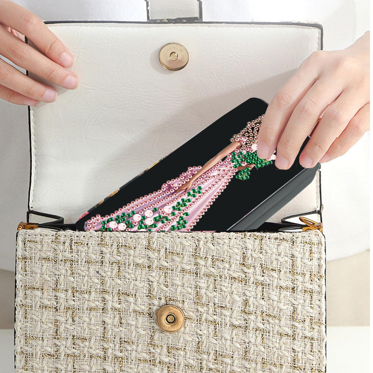 JISHSHAY Diamond Art Glasses Case Diamond Painting Sunglasses Case Diamond Art Kits for Adults Eyeglass Case Gem Art Eyeglass Holder Gem Painting Sunglass Organizer, 6.3×2.67×1.3in, Flower Fairy JISHSHAY