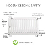 Babyletto Modo 3-in-1 Convertible Crib with Toddler Bed Conversion Kit in White, Greenguard Gold Certified babyletto