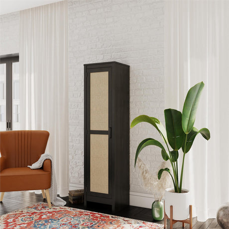 Ameriwood Home Wimberly Tall Cabinet, 1-Door, Black Oak Ameriwood Home