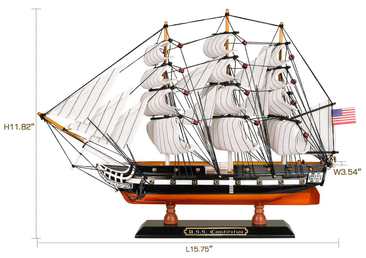SAILINGSTORY Wooden Model Ship USS Constitution 1/225 Scale Replica Ship Model Sailboat Decor HOME DECOR SAILINGSTORY