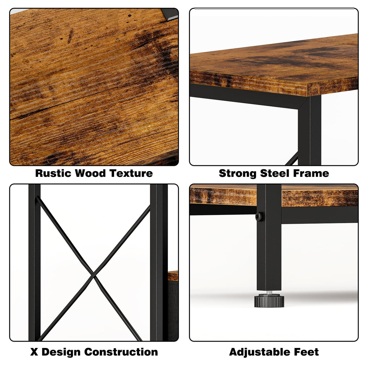 YGEOMER TV Stand for 75 Inch TV Entertainment Center with Power Outlets TV Console Table deepen with Fabric Drawers Metal Frame Storage Shelves and for Living Room, Bedroom 63" Rustic Brown YGEOMER