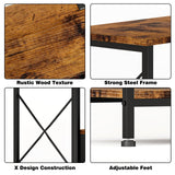 YGEOMER TV Stand for 75 Inch TV Entertainment Center with Power Outlets TV Console Table deepen with Fabric Drawers Metal Frame Storage Shelves and for Living Room, Bedroom 63" Rustic Brown YGEOMER