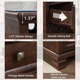 SAVOR LIFE Farmhouse Nightstand with Charging Station, Rustic Brown Nightstand,2 Drawers End Table for Living Room,Bedside Table with Open Shelf for Bed Room,Walnut SAVOR LIFE