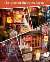 Rolife Book Nook Kit Sakura Wine Alley, 3D Wooden Puzzle Booknook for Bookshelf Decor, Japanese-Inspired Sakura Theme Creative DIY Miniature Dollhouse Kit, Crafts Gifts for Adults, Teens & Book Lovers Rolife