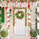 Whaline Christmas Ball Garland Ball Ornaments 6ft Bauble Garland Christmas Tree Ball Decorations Shatterproof Ball Ornament for Xmas Party Supplies, Indoor Outdoor Home Office, Red Green Gold Whaline