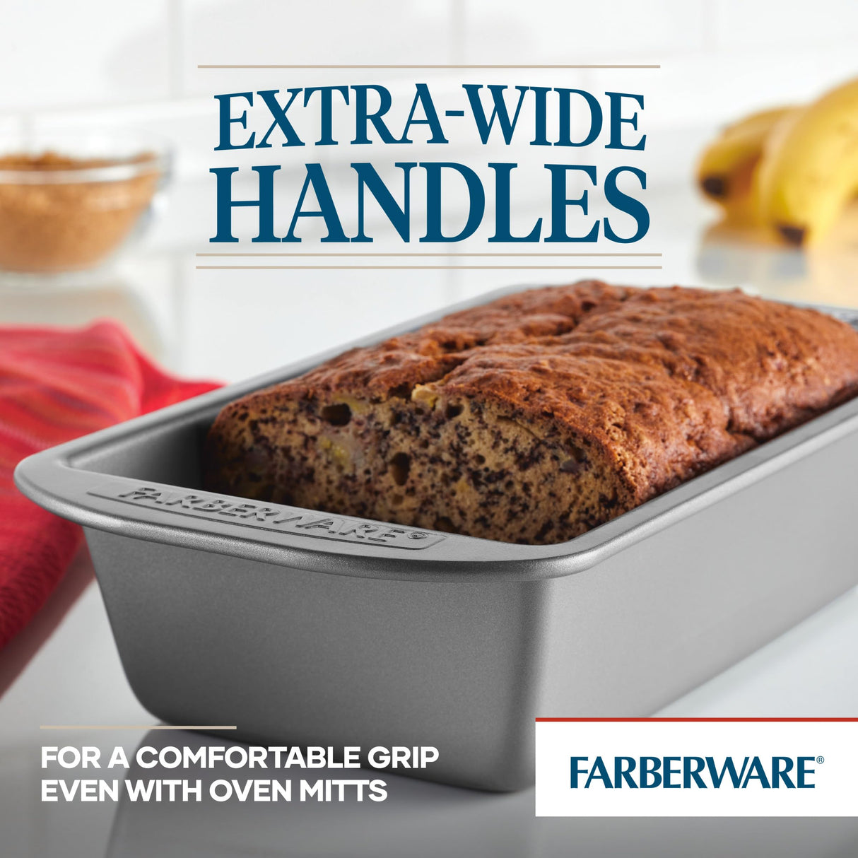 Farberware Nonstick Bakeware 9-Inch x 5-Inch Loaf Pan, Gray - Farberware
