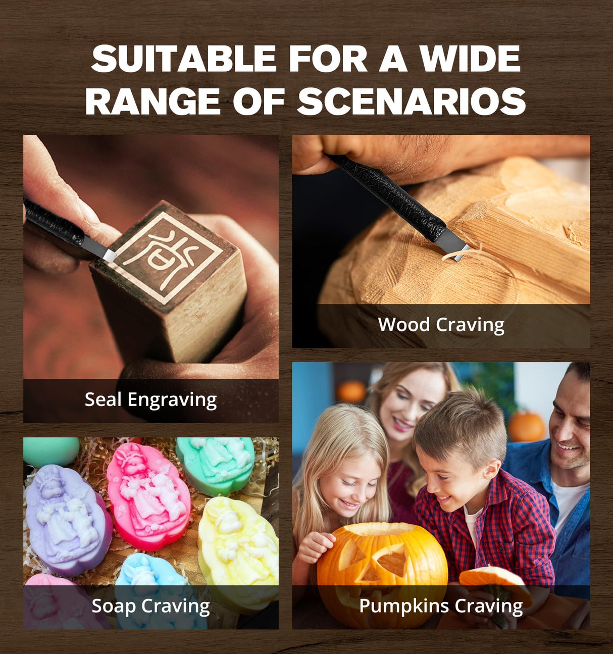 BLIET Wood Carving Set,Wood Carving Kit,Wood Carving Tools with 8 Wood Chisels with Storage Bag,Sharp Tungsten Steel Blades,Wood Chisel Sets for Professionals and Beginners Beartvanvliet