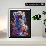 SKRYUIE 5D Diamond Painting Kits Tiger - DIY Diamond Art Kits for Adults Colour, Full Round Drill - Crystal Embroidery Cross Stitch - Craft for Wall & Office Decor - 12x16 Inch e1 SKRYUIE