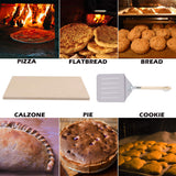 Royal Gourmet KSF1507 2 Piece Pizza Stone Set for Grill and Oven, 15 Inch Rectangular Pizza Stone and Pizza Peel, Baking Accessories Royal Gourmet