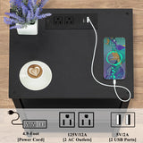Lerliuo Nightstand with Charging Station and USB Ports, 3-Tier Storage End Table with Drawer Shelf, Night Stand for Small Spaces, Wood Bed Side Table for Living Room, Bedroom - Classic Black Lerliuo