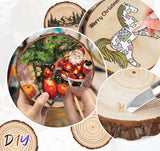ilauke Wood Slices for Crafts, 17Pcs Unfinished Wood Slices for Centerpieces 5.1-5.5 Inch, Round Wooden Discs with Bark, Wood Pieces for Rustic DIY Crafts Wedding Decor Christmas Ornaments ilauke