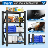 CXUZCZ 3000LBS Garage Shelving 32" W Garage Shelving Heavy Duty 4-Tier Metal Storage Shelves Adjustable Shelf Unit Storage Rack for Basement Supermarket Warehouse 32" W x 20" D x 63" H Black CXUZCZ