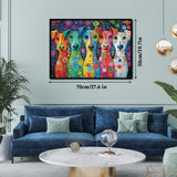 Colorful Dog Painting Jigsaw Puzzle 1000 Piece for Adult, Art Puppy Beautiful Flower Jigsaw Puzzles, Funny Animal Aesthetic Puzzle Larkipuzz