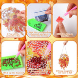 Saillong 2 Pcs Fall Thanksgiving Diamond Art Hanging Kits for Adults DIY Thanksgiving Diamond Painting Suncatcher Fall Pumpkin Dream Catcher Hanging Decor Autumn Wind Chime Decor for Home Wall Window Saillong