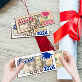 Personalized Graduation Money Holder - Custom Name Wooden Graduation Card Box Cash Holder, Class of 2024 Senior Graduation Gifts for Him or Her YATEDIY