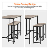Yaheetech 3 Piece Industrial Bar Table Set with Backless Stools - Stylish Counter Height Kitchen Furniture for Small Spaces Yaheetech