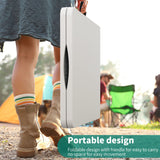 YITAHOME Heavy-Duty 6ft Folding Table with Handle, Portable Rectangle Folding Table for Easy Storage, Ideal for Outdoors Camping, Picnics, Parties & Indoor Events, White YITAHOME