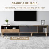 GlimBiz Extendable TV Stand, Mid Century Modern TV Stand for 55/60/65 inch TV, Farmhouse TV Stand, Entertainment Center with Storage, TV and Media Consol for Living Room GlimBiz