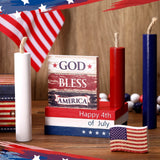 Amyhill 5 Pcs 4th of July Table Decorations Patriotic Table Centerpieces Rustic Independence Day Wood Firework Signs Tiered Tray Decor Rustic God Bless America Decor (American Flag) Amyhill