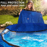 【New Upgrade】 Winter Pool Cover 18 ft Round for Above Ground Pools, Extra Thick Durable Above Ground Swimming Pool Protection Cover, Encryption Grommets,Cold and UV Resistant with Premium Winch,Cable WLLEYAY