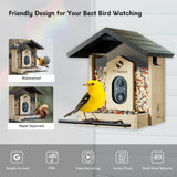 TT Nature Bird Feeder with Camera, Upgraded 1.5L Smart Bird Feeder with AI Identify for 10000 Plus Bird Species, Auto Capture Bird & Real-time Notifications, Ideal Gift for Bird Lovers (Iron Roof) TT Nature