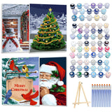 Ninonly Christmas Paint by Numbers Kit, 4 Pack Framed Adults' Paint-by-Number Kits Crafts for Adults Beginner with Wooden Easel, Brushes, Acrylic Painting, 9 * 12 Inch Ninonly