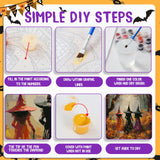 Halloween Paint by Numbers Kit for Adults Beginner, Fall Paint by Number Halloween, Painting by Numbers, Easy DIY Crafts for Gift Home Wall Decor 16x20inch hkejoi