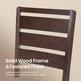 COLAMY Solid Wood Dining Chair Set of 6 with Fabric Upholstered Cushion, Ladder Back Farmhouse Kitchen Chair, Modern Two-Tone Chair for Home and Restaurant, Brown COLAMY