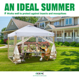 Acepic Gazebo Universal Replacement Mosquito Netting,10' x 10' Outdoor Mesh Netting Screen 4-Panel Sidewall with Zipper for Patio, Canopy, Garden and Backyard,(4PCS Mosquito Net Only,Khaki) Acepic