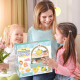 Toyssa Wooden Tea Party Set for Little Girls Toys Toddler Tea Set with Storage Cupcake Stand & Play Kitchen Accessories, Wooden Toys for Toddlers 2 3 4 5 6 Years Old, Birthday Kids Girls Gifts 1-3 Toyssa