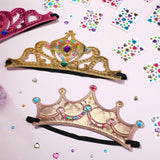 Yaomiao 22 Pcs DIY Crowns Set Include 12 Pcs Foam Princess Crowns and 10 Pcs Crystal Diamond Sticker for Kids(Multicolor) Yaomiao