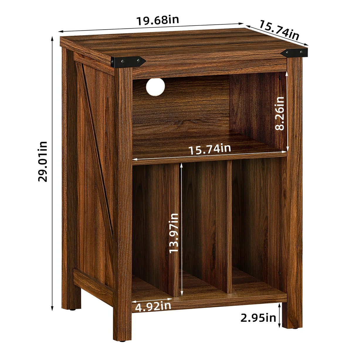 Joaxswe Record Player Stand with Vinyl Record Storage,Rustic Brown Record Player Table Holds up to 160 Albums,Large Wood Turntable Stand Cabinet Dispaly Shelf for Living Room,Bedroom,Office Joaxswe