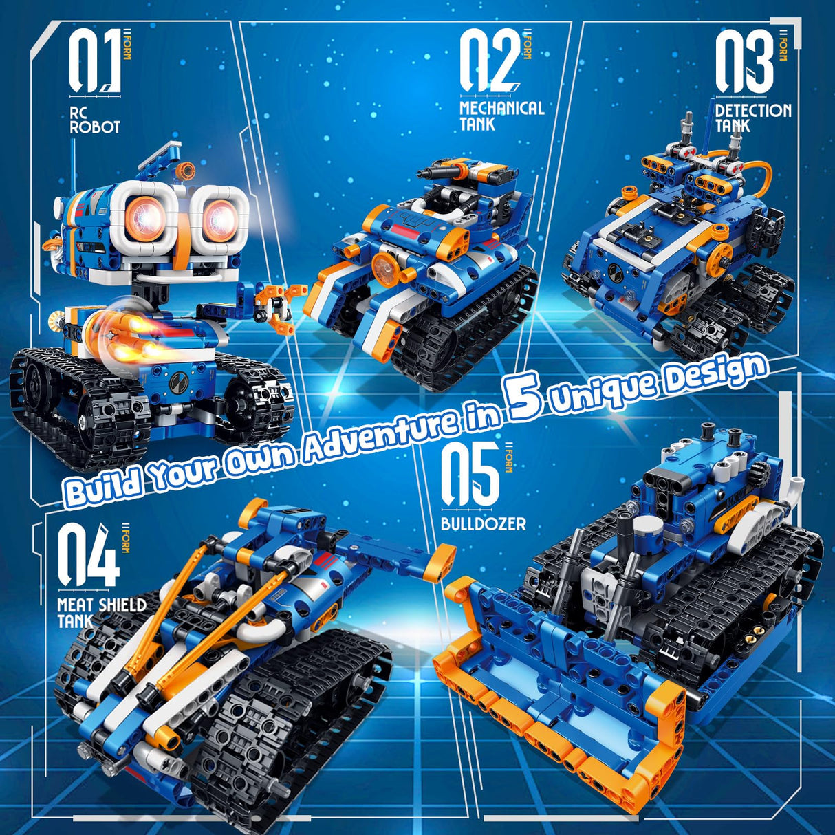 Demkia 5in1 STEM Robot Building Kit, 560 PCS APP/Remote Control Mech RC Robotics for Kids Ages 8-12, Science Kit Coding Robots Toy Set, Birthday Gifts for Boys Age 8-14+ Demkia