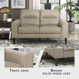 Lexicon Leather Loveseat Sofa, Modern Couch Sofa, Oversized Loveseat, Top Grain Leather Sofas for Living Room, Bedroom, Office, Apartment, Waiting Room, 2-Seater Loveseat, Latte Lexicon