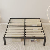 ROIL 18 Inch Heavy Duty King Bed Frame with Wooden Slats and Under-Bed Storage ROIL