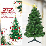 DUUDO Tabletop Premium Artificial 3Ft Small Mini Christmas Tree for Home, Office, Indoor and Outdoor Decor,Holiday Decoration,Easy Assembly Metal Hinges & Foldable Base.Green Tree DUUDO