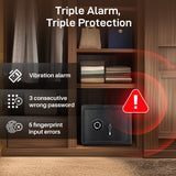 ADIMO Biometric Safe Box, 1.2 CuFt Home Safe with Biometric Fingerprint & Touchscreen, Fireproof Safe Box w/Removable Shelf & Alarm System, Money Safe for Documents& Valuables Home Office Hotel ADIMO