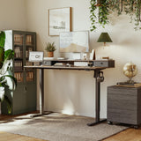 Agilestic 53 x 24 Inches Height Adjustable Electric Standing Desk with 2 Drawers, Stand Up Electric Desk Adjustable Height, Sit Stand Computer Gaming Table with Splice Board, Rustic Brown Agilestic